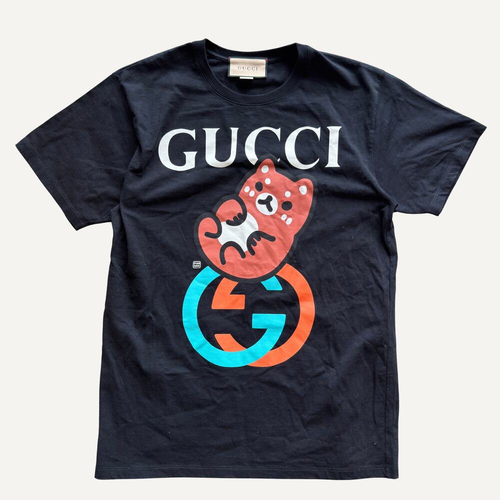 Gucci x Pikarar Angela Nguyen Interlocking G T-Shirt Black Small 548334